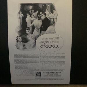 Vintage 1934 Hawaii Tourist Bureau Just Planning Ad Advertisement